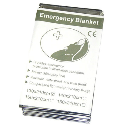 Gold Silver 160x210cm Emergency Blanket Lifesaving Thermal Insulation Sunscreen Survival Rescue Blankets Kit Camping Equipment