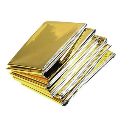 Gold Silver 160x210cm Emergency Blanket Lifesaving Thermal Insulation Sunscreen Survival Rescue Blankets Kit Camping Equipment